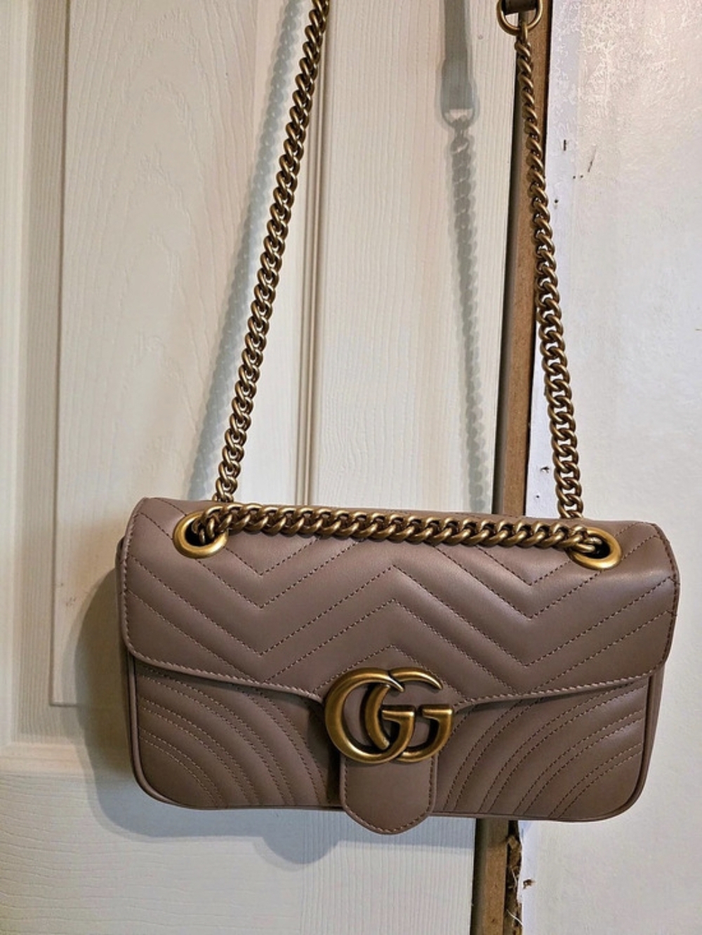 Gucci GG Marmont Matelassé Small Shoulder Bag Brown
